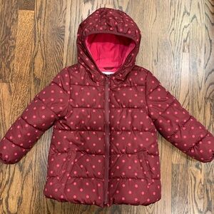 Old Navy polka dot winter jacket. Size 5T.